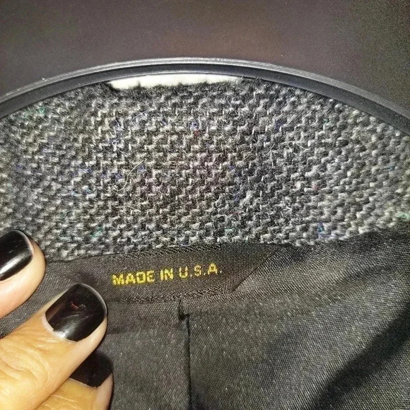 VTG PIONEER WEAR SPORTCOAT 48L WESTERN GREY Tweed W/Colored THREADS Wool Blend - Picture 10 of 14